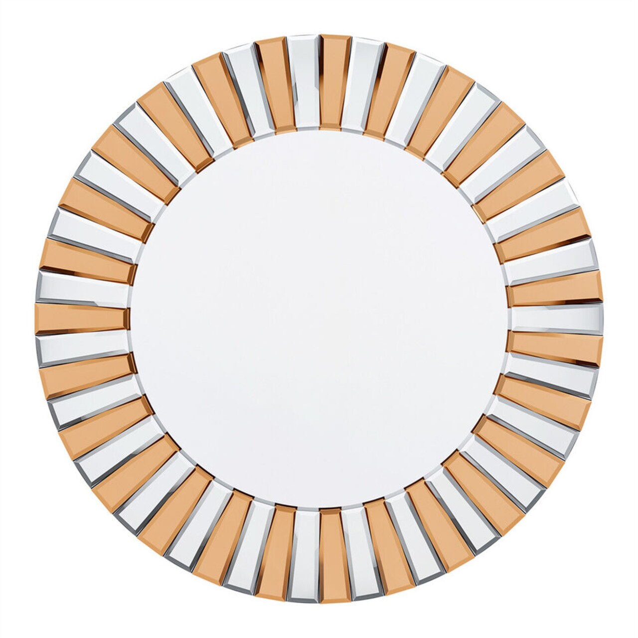Modern Glam Circular Sunburst Wall Mirror Round 3D Accent Mirror.